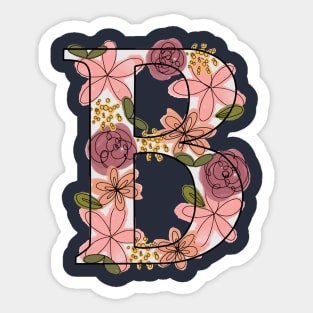 Floral Letter B Sticker